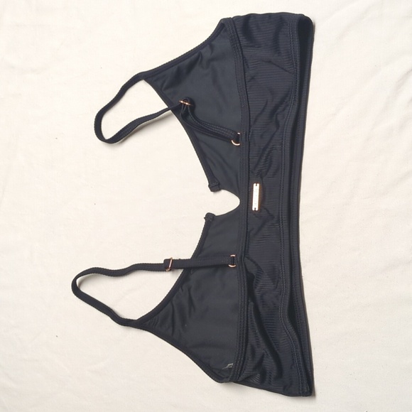 2/$25-Skinny Dip Ribbed Black V-Shape Bikini Bottom/Notched Top Size Large NWOT - Picture 13 of 15